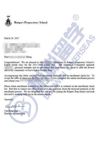 Rutgers Preparatory School 蓝带高中学生offer