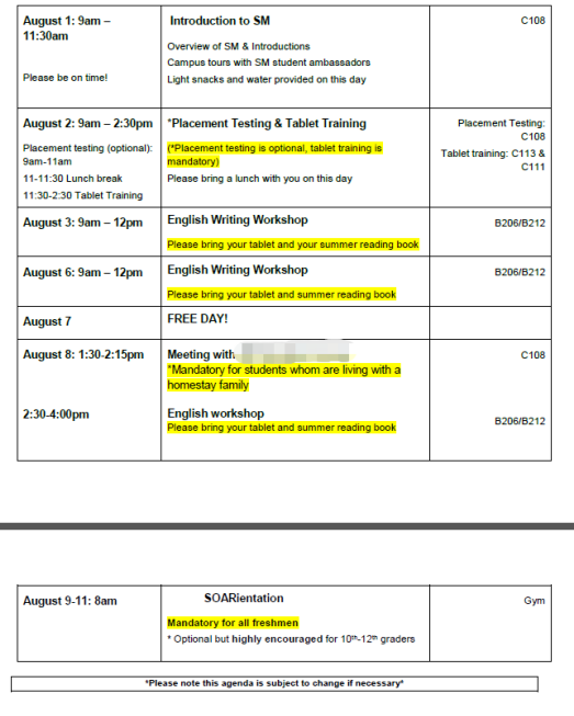 学生在orientation期间可以做什么