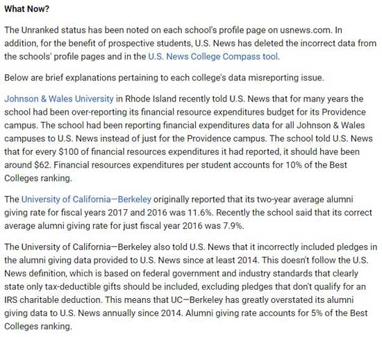 加州大学伯克利分校等5说美国大学数据作假，US News排名直接被取消！