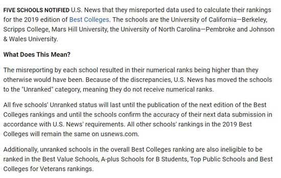 加州大学伯克利分校等5说美国大学数据作假，US News排名直接被取消！