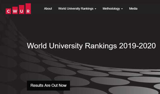 美国留学最新CWUR世界大学排名