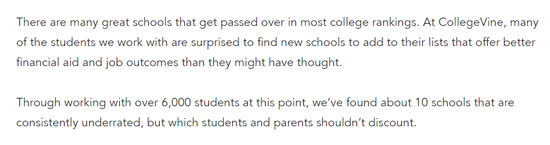 美国留学丨CollegeVine被低估的十所美国大学